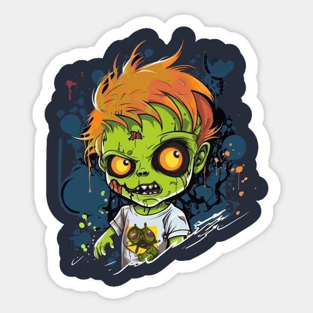 Zombie Kid Sticker by MerlinArt